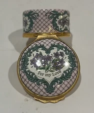Halcyon Days Enamels Trinket Box St. Valentine's Day 1979-"For My Love"