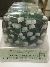 Lily of the Valley Woods of Windsor 3.5oz Soap Bar X3 Tins Sealed Package holder
