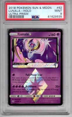 Pokemon Karte Sonne & Mond Ultra Prisma #62 Lunala Holo PSA 9