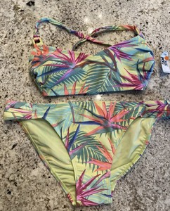 green palm leaf bikini