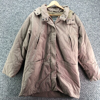 Pacific Trail Outdoor Wear Long Jacket Coat Tan Womens Sz L Insulated Hood  Full