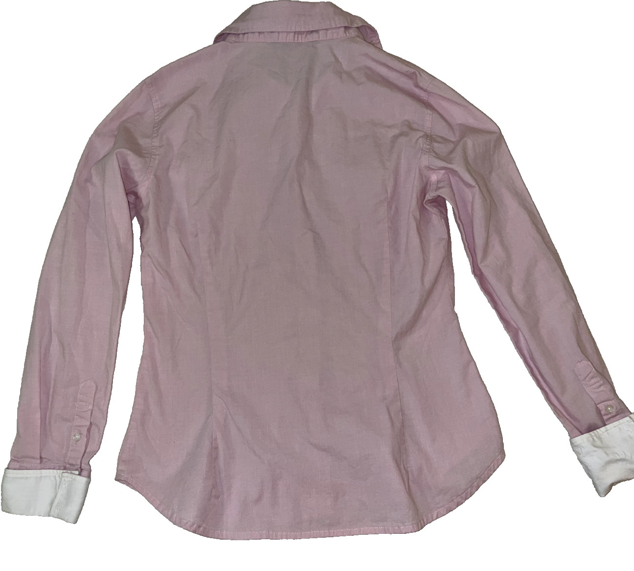 Zara Basic Womens Button Up Shirt Light Pink Whit… - image 2