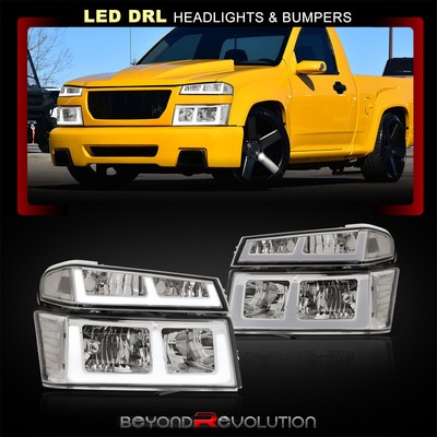 For 2004-2012 Colorado Canyon Replacement LED DRL Headlight + Signal Lamp Chrome