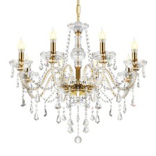8 Lights Crystal Chandelier Dining Room Ceiling Crystal Pendant Lighting Fixture