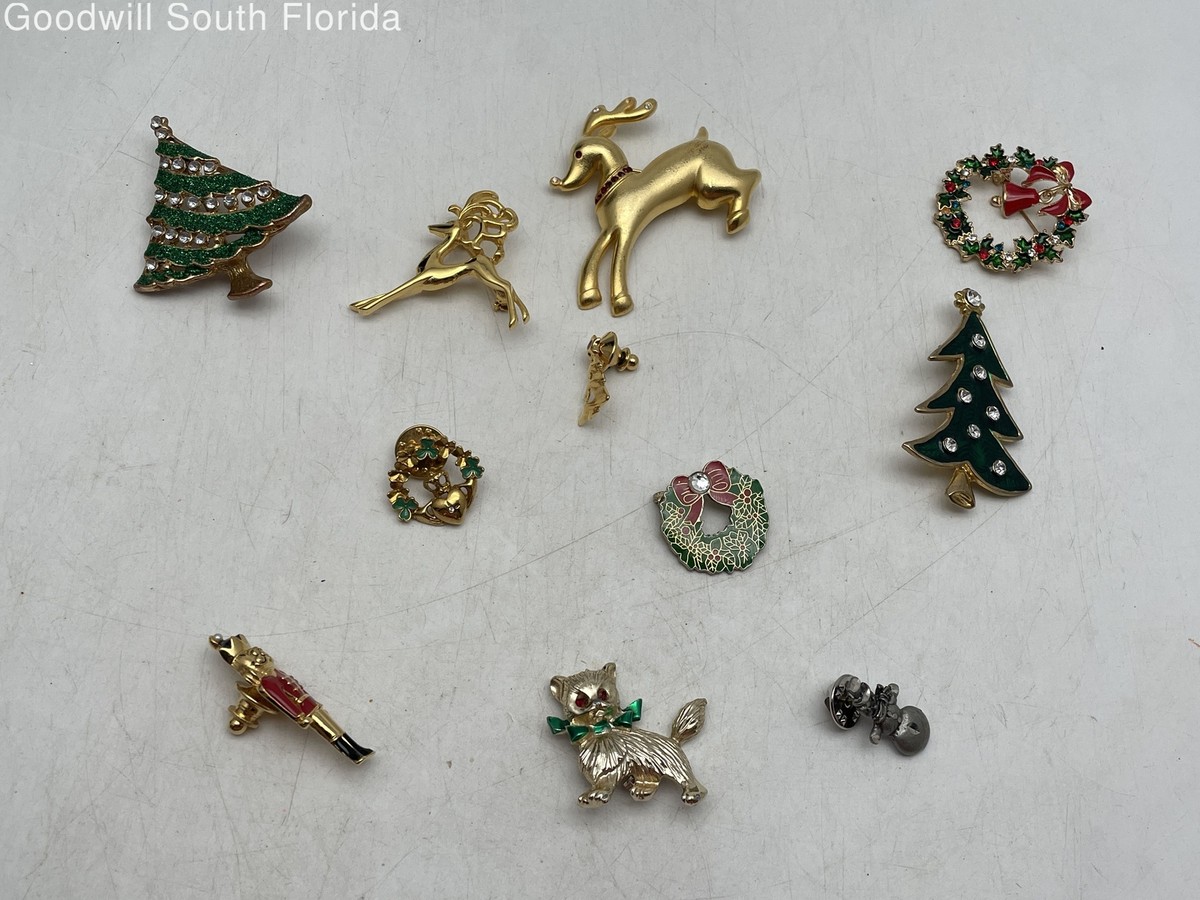Mixed Metal Women\'s Brooch Set - Gold & Silver Tones Napier Honey Queen Bee Duo Brooch Pin EUC NIB NOS Jeweled  main image 2