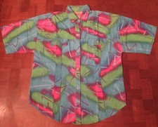 NEW vtg 70s abstract Hawaiian button-front shirt size SMALL