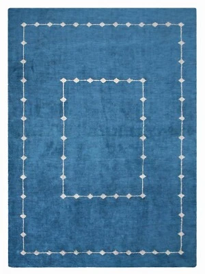 BBH HOMES Eco-Friendly Hand Knotted Loom Silk Mix Area Rug Contemporary Blue BBLSM532