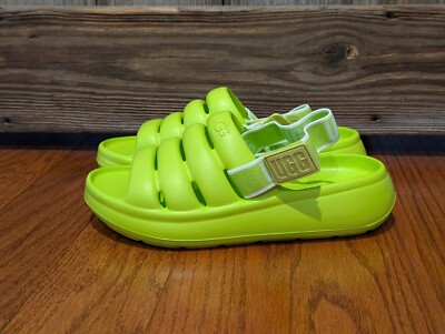 Ugg Big Girls Youth Key Lime Sport Yeah Slip On Slingback Sandals US 5 EU 37