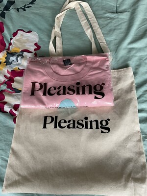 Harry Styles The Pleasing T-shirt In Blush Pink Large with Pleasing Tote Bag