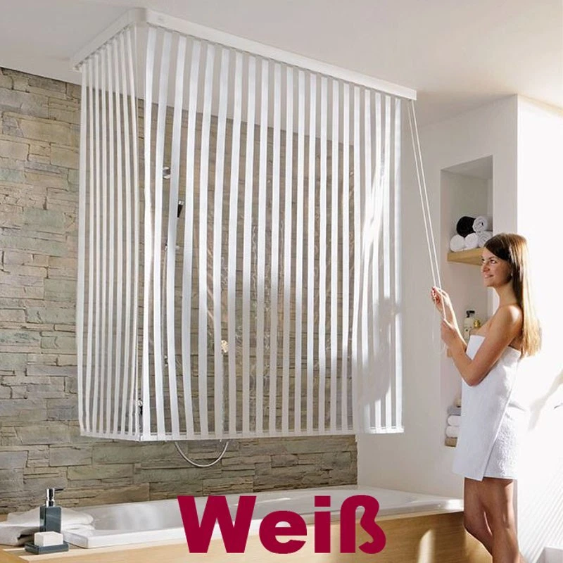 KLEINE WOLKE Eck Duschrollo Badewannen Spritzschutz Duschgardine Duschplissee - Bild 3 von 4