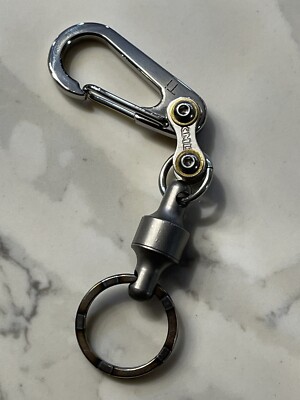 Titanium EDC Polished Carabiner with Titanium Quick Detachable Key