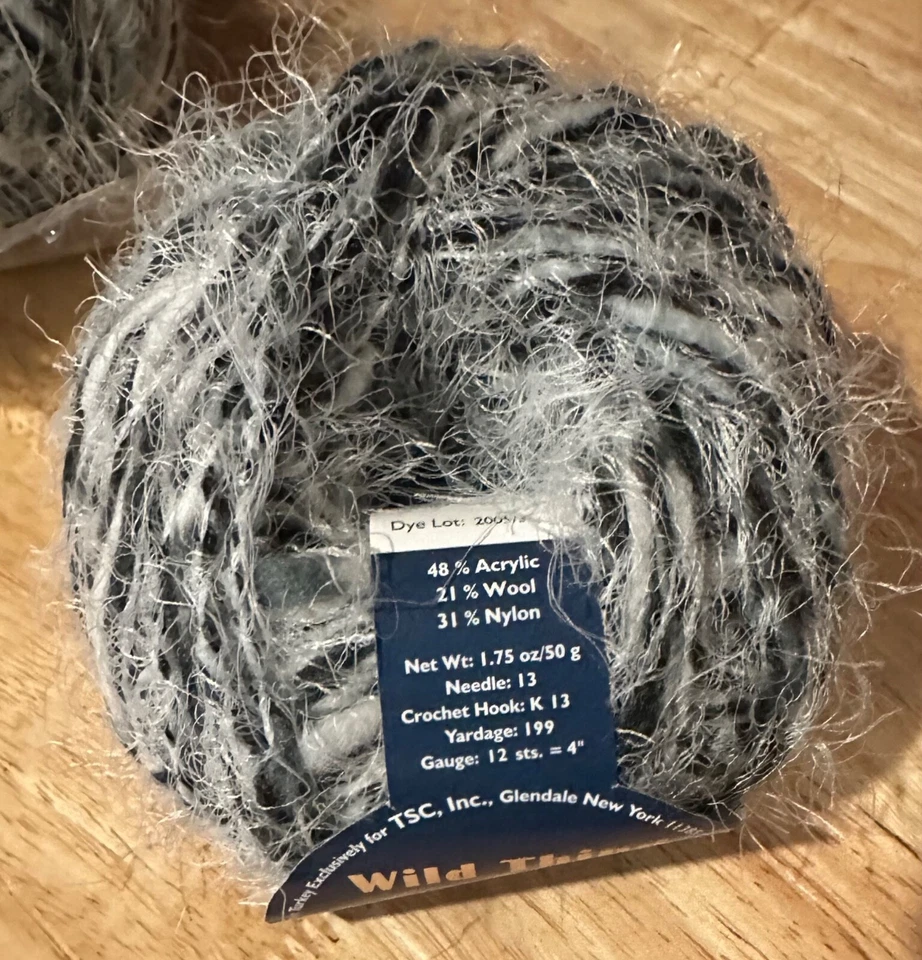 NEW 10 balls x NY Yarns, Wild Thing, White & Black, Knit Crochet 1.75 oz. each - Image 4 of 4