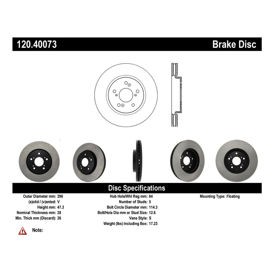 Передний дисковый тормоз StopTech Premium для Acura RDX / Honda Accord Crosstour - Изображение 3 из 4