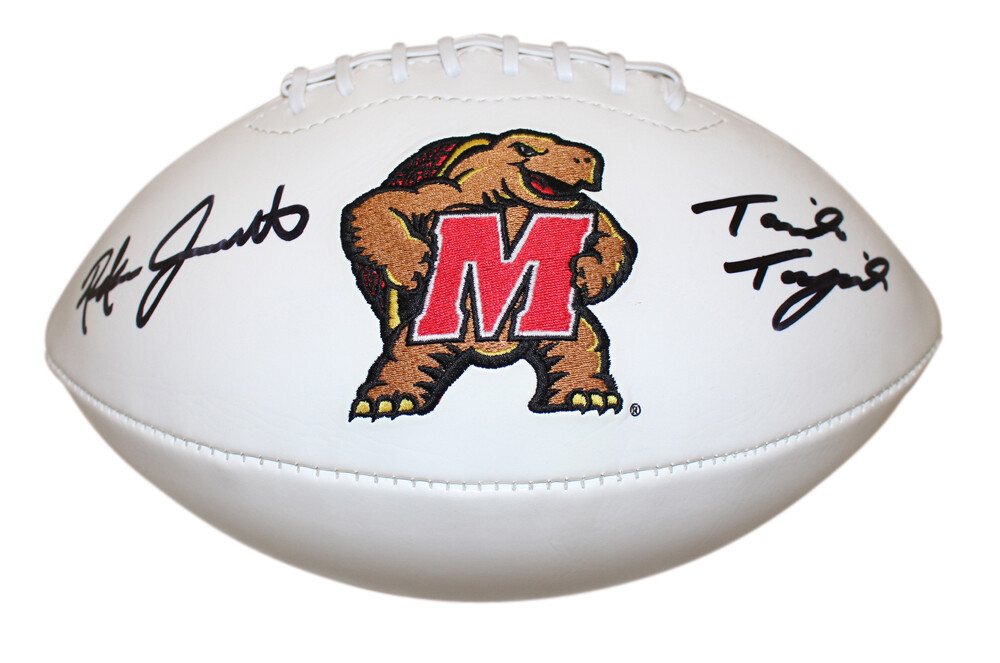 Taulia Tagovailoa Autographed Signed & Rakim Jarrett Maryland Terrapins Logo Football Beckett 