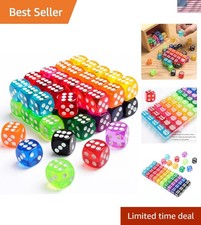 50 Pieces Dice Set, 14mm Bulk 6 Sided Colored Dices for Board Games, Math...