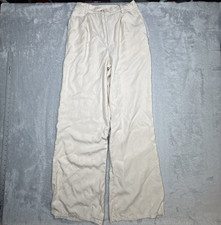 ASOS Design High Rise Wide Leg Pants Women 4 Tall Tan Pleated Bouncy Flowy
