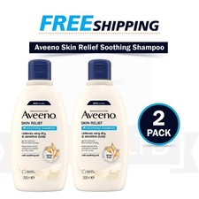 2 x Aveeno Skin Relief Soothing Shampoo 300ml - Dry Itchy Sensitive Scalp Care