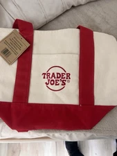New with Tag! RED -  Trader Joe's MINI Limited Edition Canvas Tote Bag!