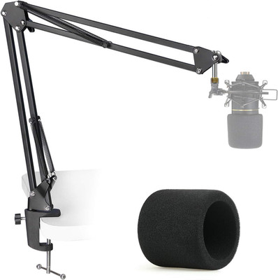 MXL 770 990 Microphone Stand with Pop Filter - Mic Suspension Boom Scissor Arm S