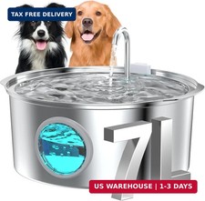 Dog Water Fountain for Large Dogs: 7L/236oz/1.8G Dog Fountain Stainless Steel -
