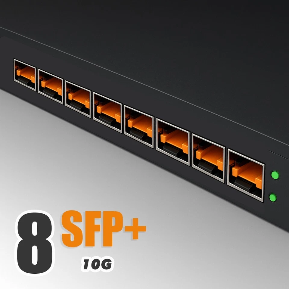 10G Fiber Optic Switch - 8 Ports SFP+ 10GB, Network Switch Pro, Plug & Play - Image 2 of 4