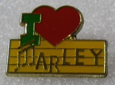 Anstecknadeln I LOVE BOB MARLEY THE KING OF REGGAE Vintage Pin Badge