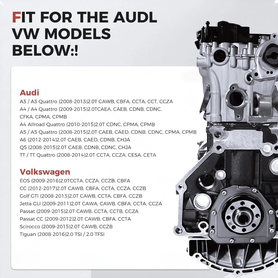 For Audi VW EA888 Gen-2 2.0L Gas Turbo TSI 4-Cylinder Long Block Engine Assembly - Image 3 of 4