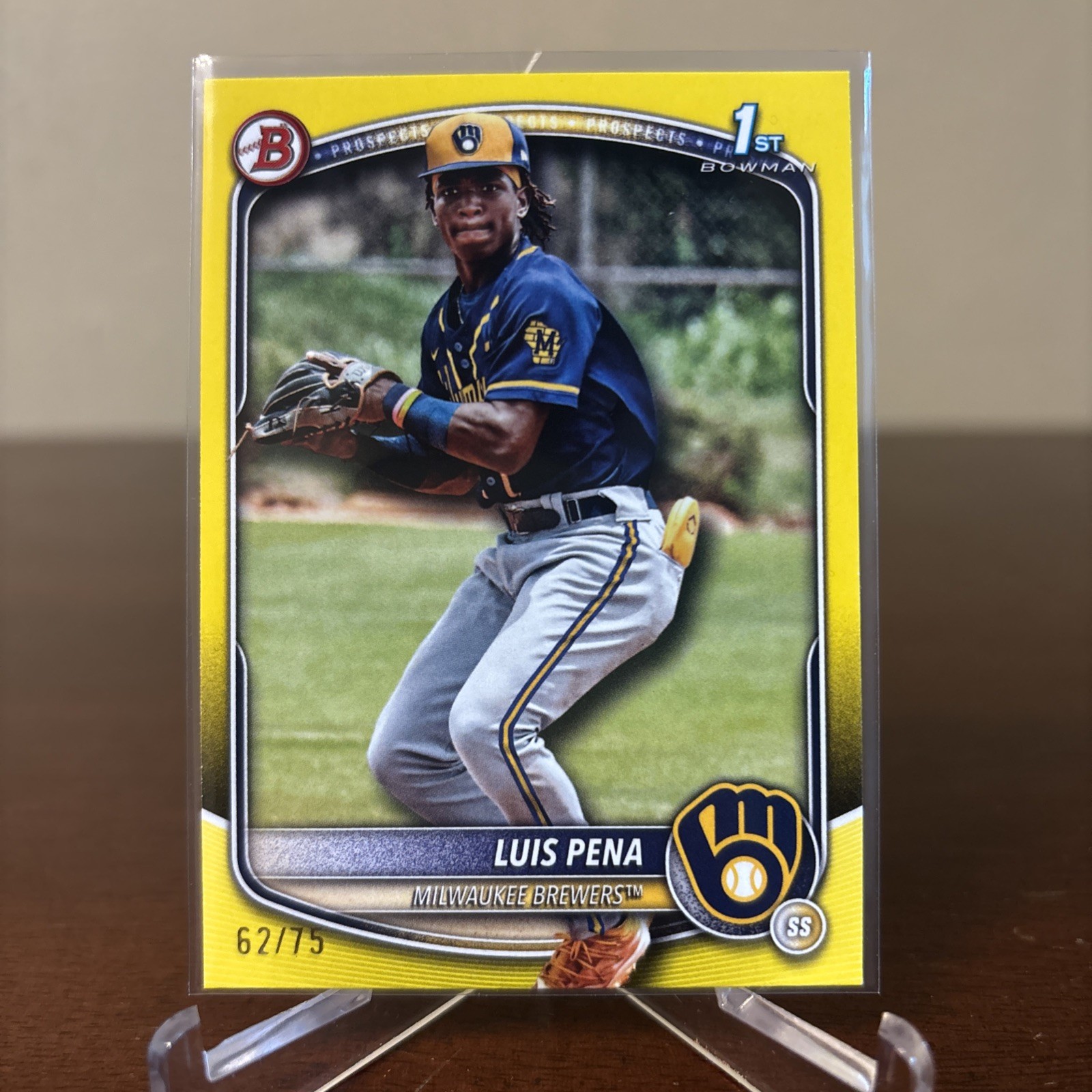 2025 Bowman - Prospects Luis Pena #BP-38 Yellow /75 (RC)