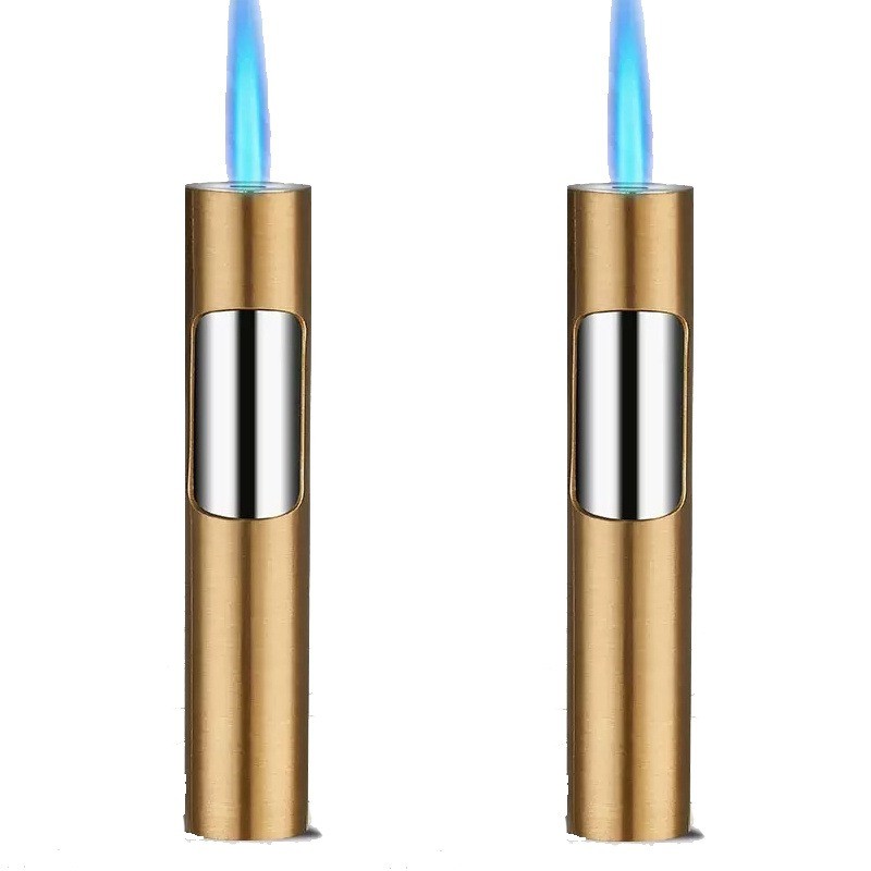 2 PCS Butane Torch Lighter 3.4 Inch Long Adjustable Windproof Refillable Butane
