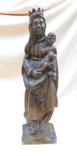 Maria m. Kind Holzfigur Handgeschnitzt Muttergottes Jesus Jesuskind Advent 41 cm