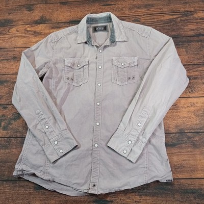 Buckle Black Pearl Snap Men's Medium Athletic Fit Tan Long Sleeve