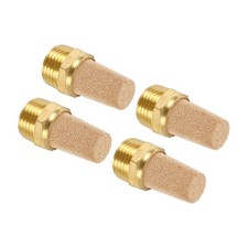 4pcs Pneumatic Exhaust Muffler, 1/2" NPT Male Sintered Bronze Muffler