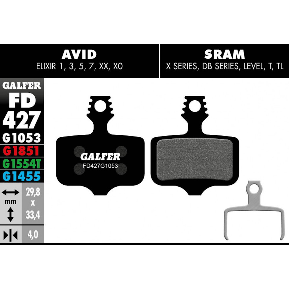 Galfer Avid Elixir Brake Pads - Performance Compound SRAM Trickstuff Piccola New