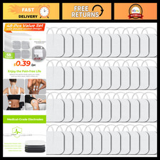 Reusable TENS Unit Electrode Pads 2"x2" - 48 Pack, Latex-Free, Pain Relief