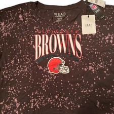 WEAR by Erin Andrews Cleveland Browns NFL Acid Wash Splatter T-Shirt Womens XL