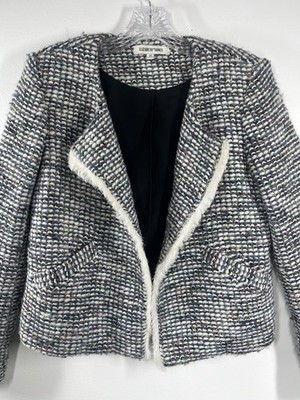 ELIZABETH AND JAMES Clark Tweed Gray White Multicolor Jacket Size XS NST