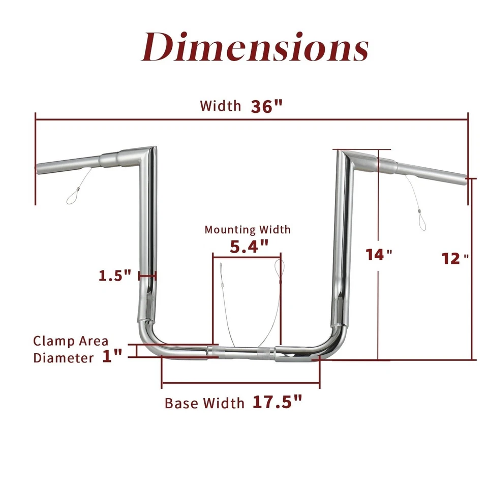 Manillar Street Glide Ultra Limited para Harley 1996-2023 1,5" Fat 12 pulgadas de elevación Foto 3 de 4