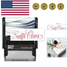 Santa Claus Signature Stamp / 2000 Plus Self Inking Rubber Stamp / 11/16  x 1...