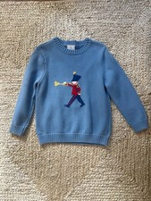 Little English Boys Toy Soldier Crewneck Cotton Sweater Size 7 French Blue EUC