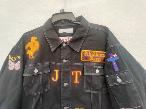 Iceberg Italy XXL Denim Jacket Lindblom Tech Centennial Embroidered 6124 image 5