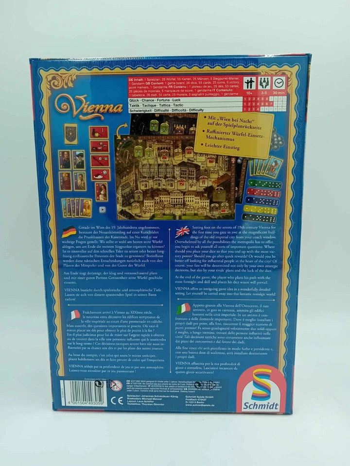Schmidt Vienna Brettspiel deutsch englisch französisch italenisch NEU in Folie - Bild 4 von 4