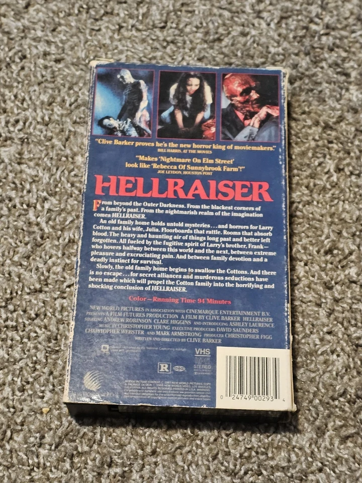 HELLRAISER FIRST RELEASE 1987 RELEASE vhs HORROR movie - Image 2 of 4
