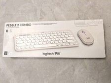 NEW White LOGITECH Pebble 2 Combo for MAC Wireless Keyboard & Mouse Set
