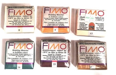 6  Unopened Eberhard Faber Fimo Polymer Clay 2oz Mixed Color Set Lot Hobby Art