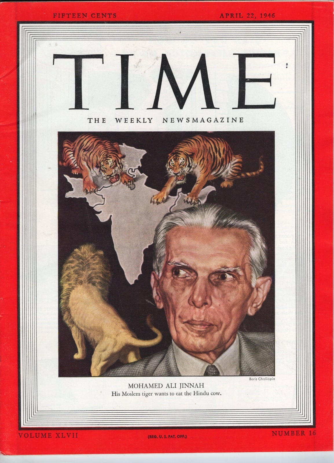 TIME MAGAZINE Mohamed Ali Jinnah APRIL 22, 1946 Shell