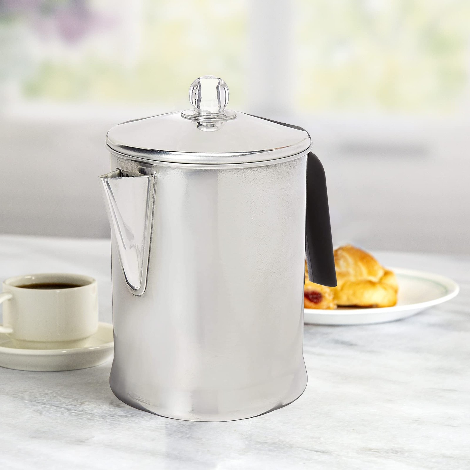 Today Aluminum Stove Top Percolator Maker Durable, Brew Coffee On Stovetop, 9...