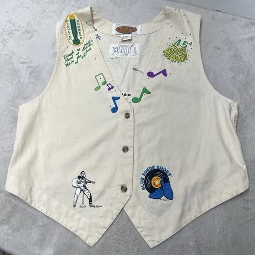 Elvis Presley Embroidered Custom Patches Vest XL Tennessee Class Reunion 1956 - product listing photo