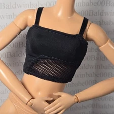 TOP ~KIT 3 YOU CREATE BASIC BLACK MADE TO MOVE DOLL PEEKABOO MESH TANK TOP SHIRT