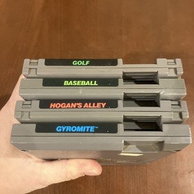 Lot Of 4 Nes Black Box Games: Baseball Golf Gyromite Hogans Alley
