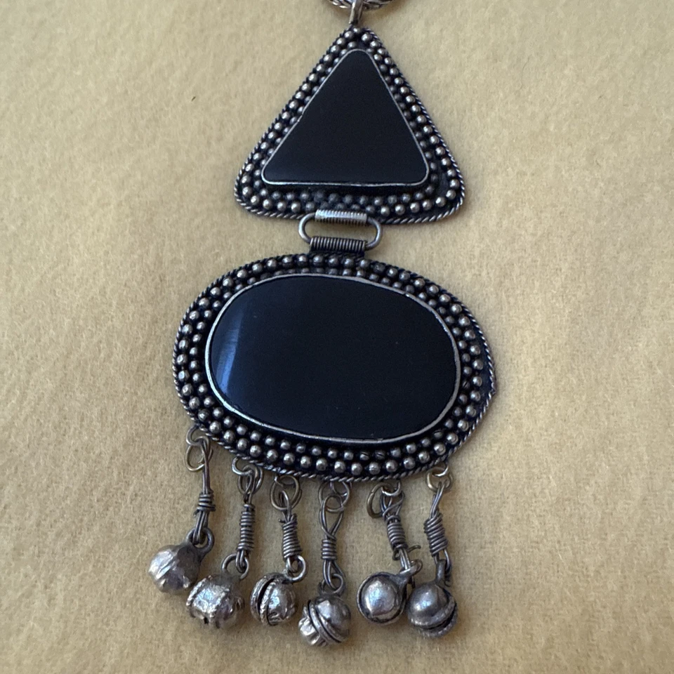 Black Onyx Set, Necklace And Matching Earrings - Image 3 of 4